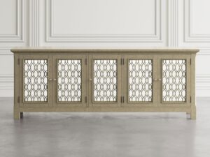 miniaturka Złota Komoda Lustrzane Drzwi Dekoracyjne Szprosy – Avola