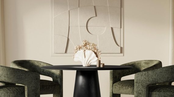 miniaturka Minimalistyczny Stół Barowy Okrągły Blat Stożkowa Podstawa – Avola