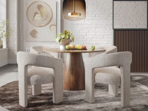 miniaturka Drewniany Stół Mid-Century 127cm Okrągły Blat – Avola