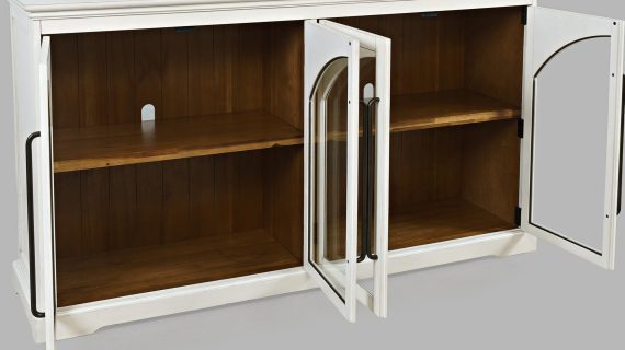 miniaturka Komoda Biała Cztery Drzwi Przeszklone – Avola