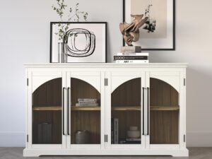 miniaturka Komoda Biała Cztery Drzwi Przeszklone – Avola