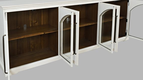 miniaturka Biała Komoda Sześć Przeszklonych Drzwi – Avola