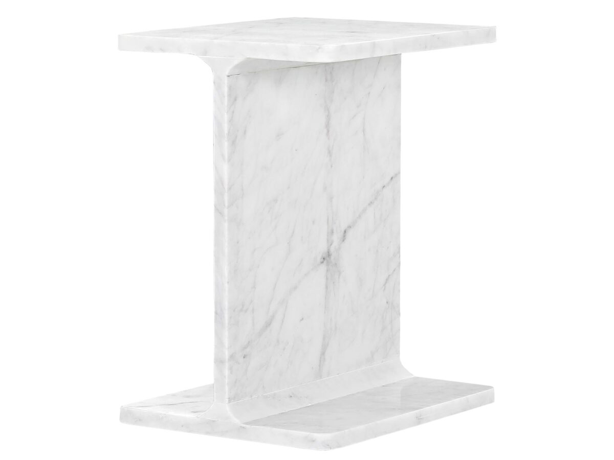Marmurowy Stolik Polerowany Blat Zaokrąglona Krawędź – Avola