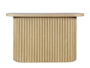 Konsola Japandi Ryflowany Blat Owalna Podstawa – Avola