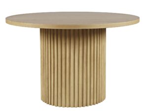 Stół Japandi 122cm Ryflowany Blat Naturalne Drewno – Avola