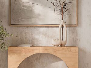 miniaturka Konsola Japandi Łagodny Łuk Widoczna Struktura Drewna – Avola