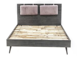 miniaturka Łóżko retro Tundra Grey z poziomymi lamelami – Nobile