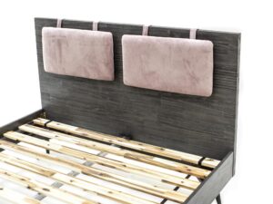 miniaturka Łóżko retro Tundra Grey z poziomymi lamelami – Nobile