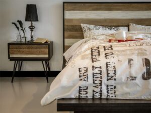 miniaturka Łóżko retro 140 cm z akacji na metalowych nogach – Mondo