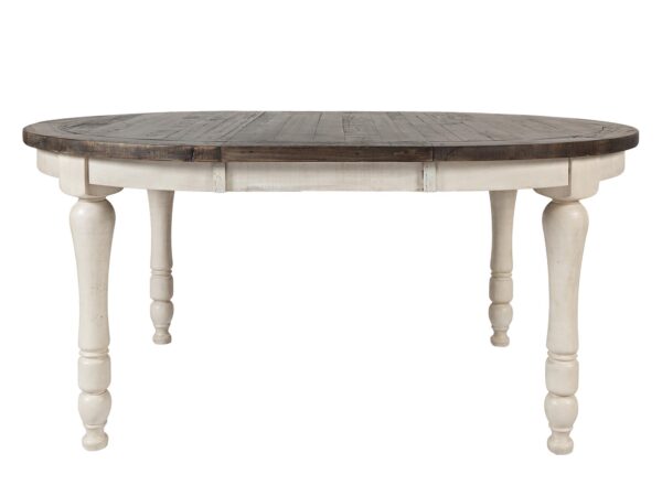 Rozkładany Stół z Krzesłami Biały Brązowy Blat – Avola