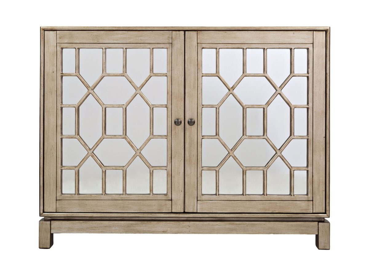 Glamour komoda lustrzana ze złotym efektem postarzenia – Avola