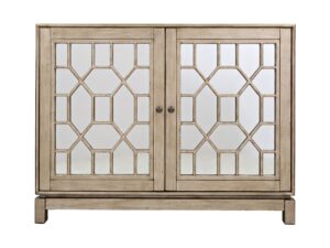 Glamour komoda lustrzana ze złotym efektem postarzenia – Avola