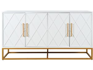 Biała Komoda Glamour ze Złotymi Nogami – Avola