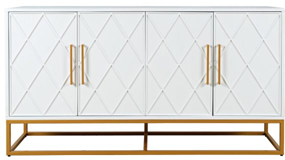 Biała Komoda Glamour ze Złotymi Nogami – Avola