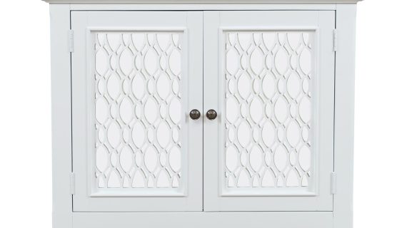 Komoda Biała Lustrzane Drzwi Dekoracyjne Szprosy – Avola