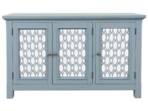 Szaroniebieska Komoda Lustrzane Drzwi Ozdobne Szprosy – Avola