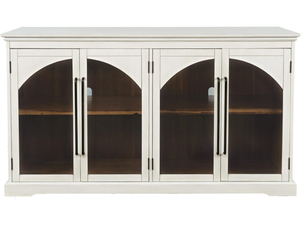 Komoda Biała Cztery Drzwi Przeszklone – Avola