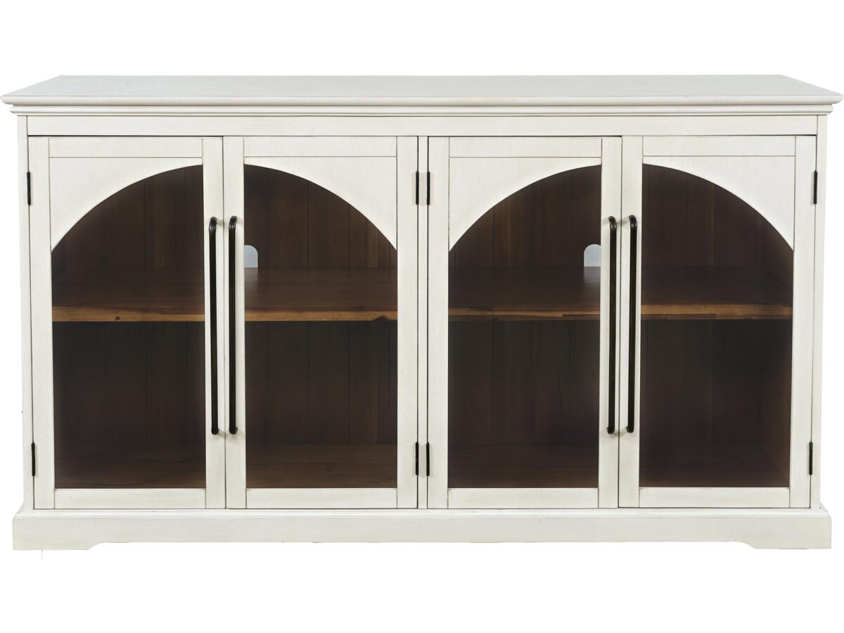 Komoda Biała Cztery Drzwi Przeszklone – Avola