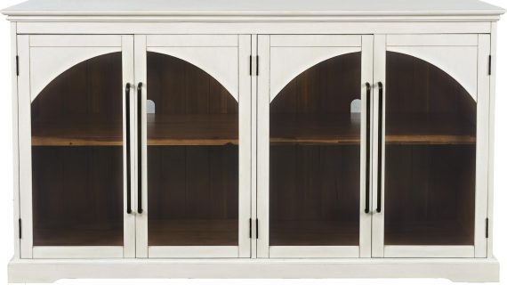 Komoda Biała Cztery Drzwi Przeszklone – Avola