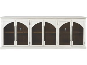 Biała Komoda Sześć Przeszklonych Drzwi – Avola