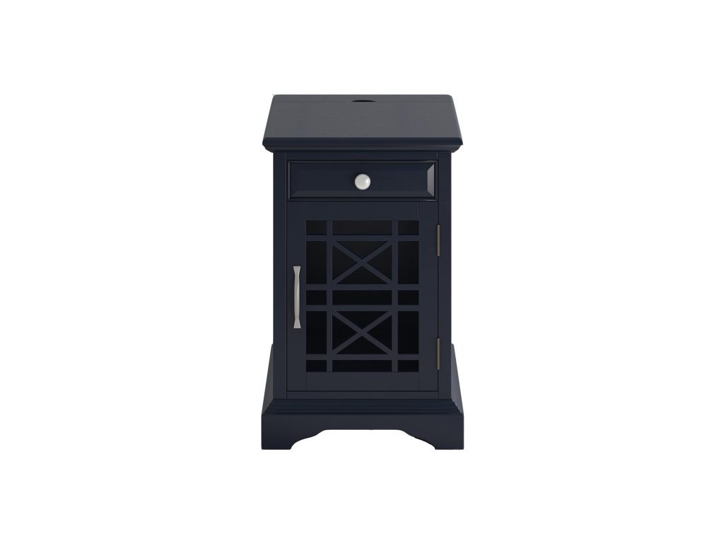 Nocna Szafka z Przeszklonymi Drzwiczkami Ciemnografitowa – Avola