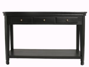 Czarna konsola klasyczna z uchwytami mosiężnymi – Siena