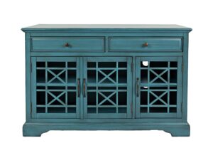 Komoda z efektem przetarcia w kolorze niebieskim – Avola