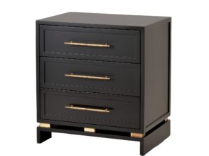Czarna Szafka Elegancka Satynowa Złote Akcenty – Hamilton