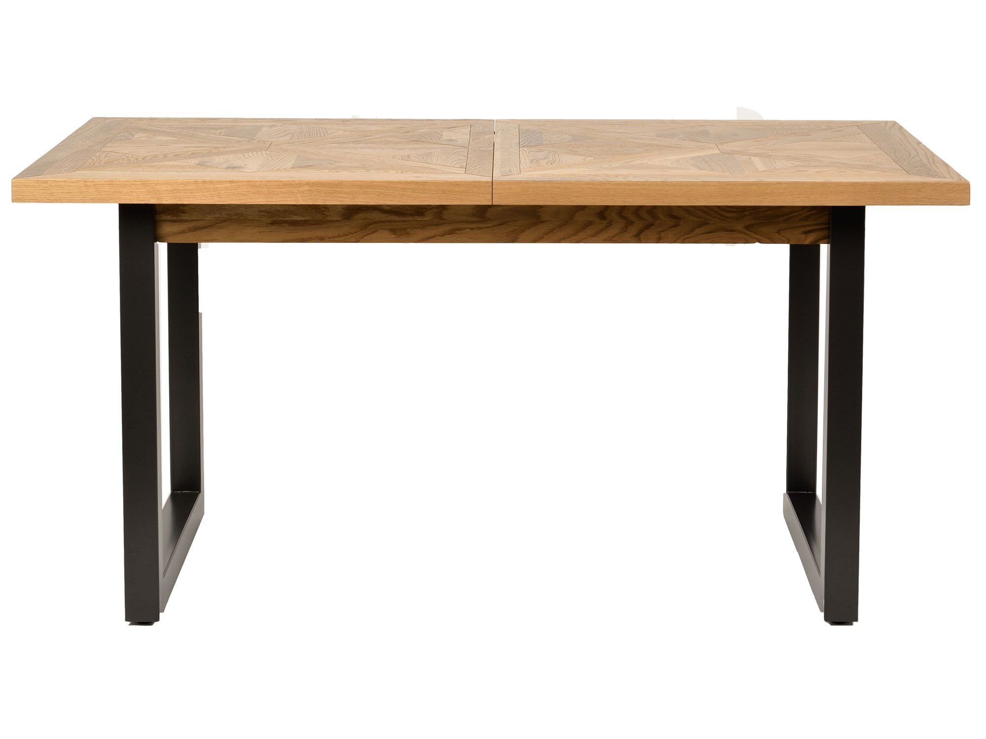 Loftowy stół rozkładany na metalowych nogach w kształcie litery U