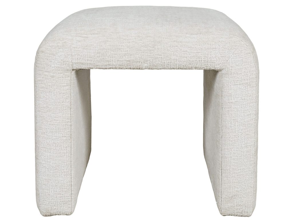 Jasnobeżowa Ławka Tapicerowana Elegancka Tkanina Szenilowa – Edinburgh