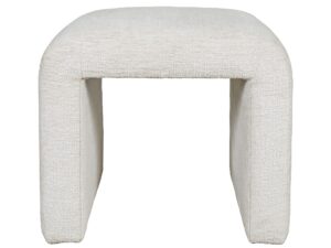 Jasnobeżowa Ławka Tapicerowana Elegancka Tkanina Szenilowa – Edinburgh