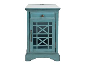 Niebieska szafka nocna z szprosami i szufladą – Avola