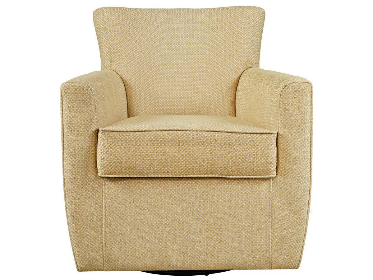 Jasnożółty Fotel Obrotowy Luksusowa Tapicerka Szenilowa – Edinburgh