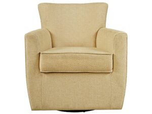 Jasnożółty Fotel Obrotowy Luksusowa Tapicerka Szenilowa – Edinburgh