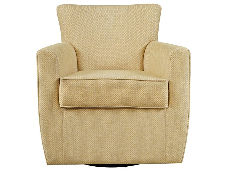 Masełkowy fotel w eleganckiej tapicerce