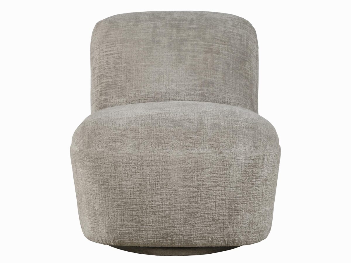 Obrotowy Fotel Tapicerowany Szaro-Beżowa Tkanina – Edinburgh