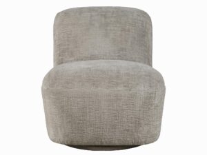 Obrotowy Fotel Tapicerowany Szaro-Beżowa Tkanina – Edinburgh