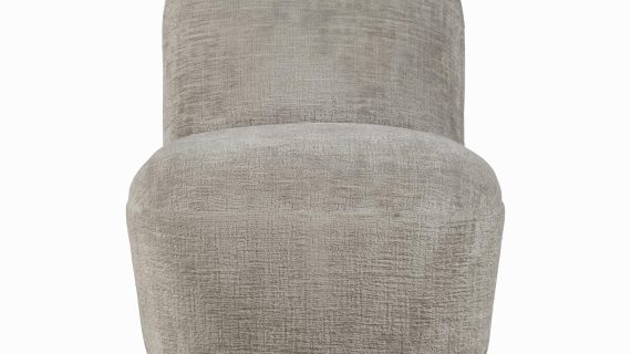 Obrotowy Fotel Tapicerowany Szaro-Beżowa Tkanina – Edinburgh
