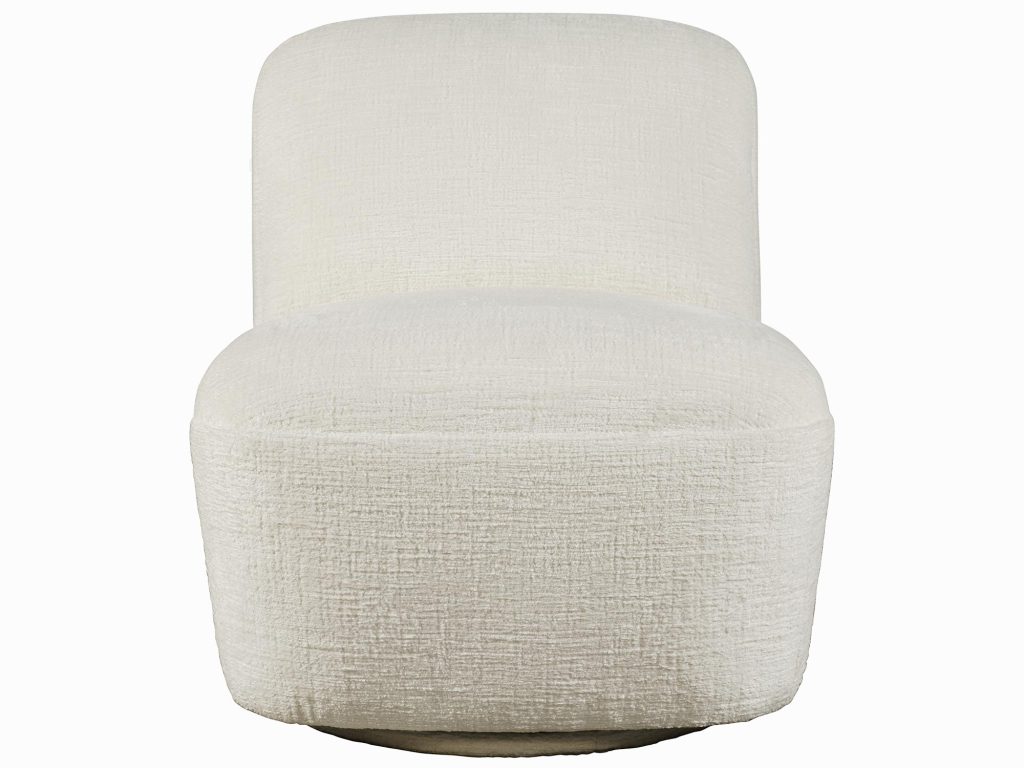 Perłowobiały Fotel Obrotowy Opływowe Kształty – Edinburgh