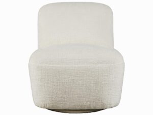 Perłowobiały Fotel Obrotowy Opływowe Kształty – Edinburgh