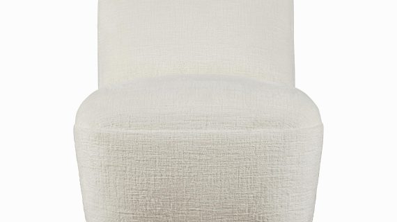 Perłowobiały Fotel Obrotowy Opływowe Kształty – Edinburgh