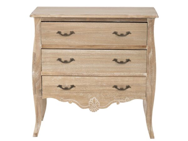 Komoda prowansalska z giętymi nogami i trzema szufladami