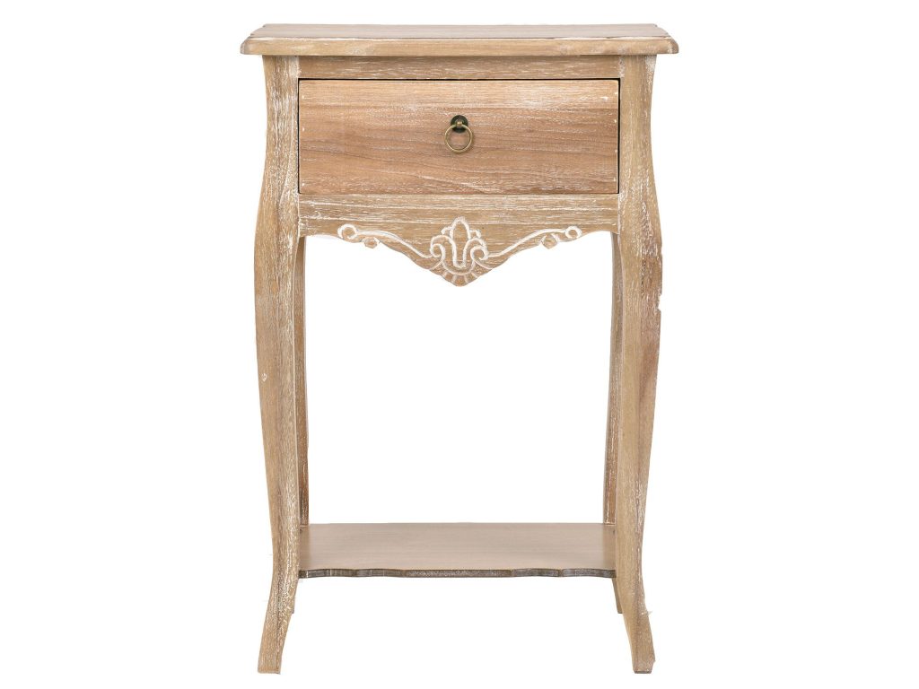 Szafka nocna jasnobrązowa z metalowym uchwytem – Viva