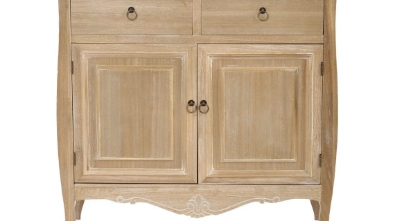 Komoda prowansalska z rzeźbieniami i jasnobrązowym blatem – Viva