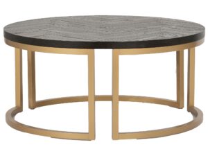 Stolik retro z błyszczącym blatem i mosiężnymi nogami – Andaluzja