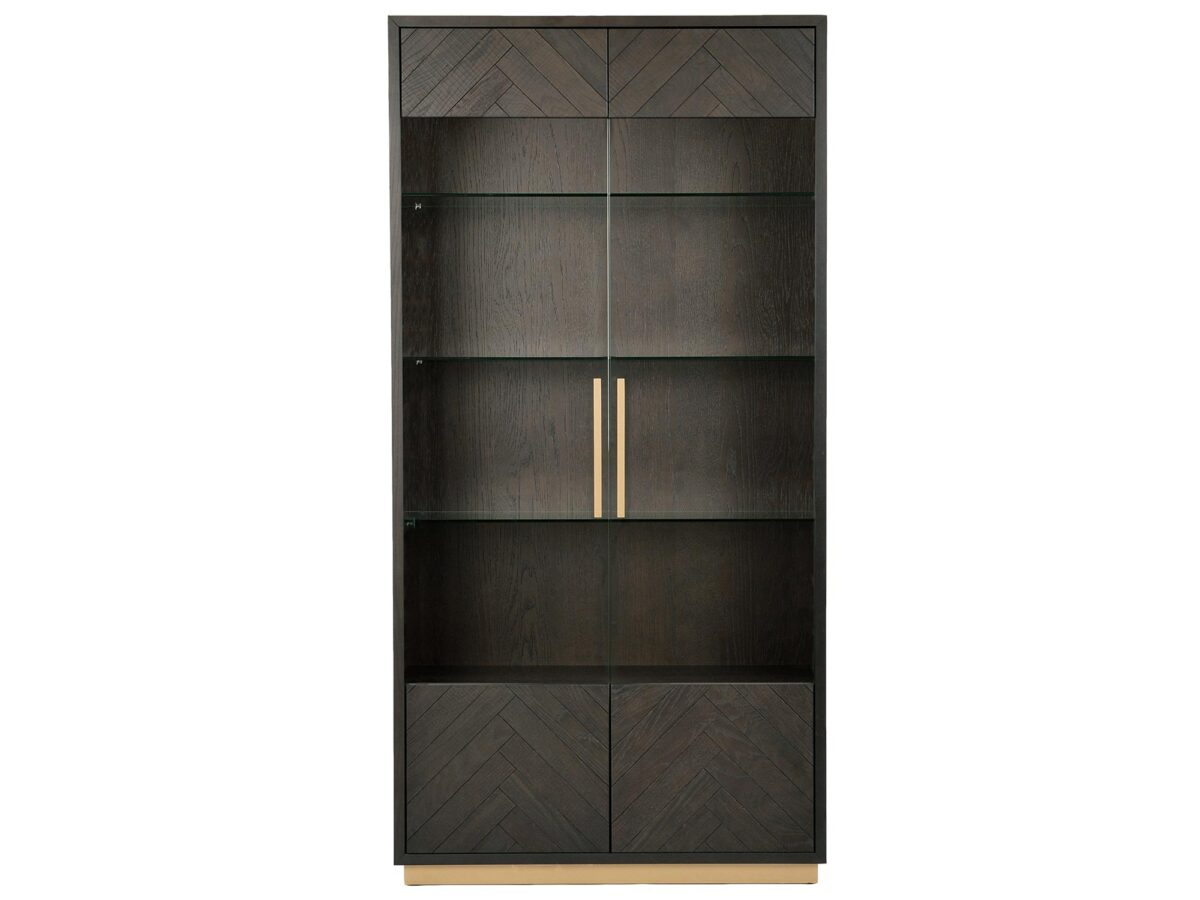 Witryna glamour z czarnym połyskiem i mosiądzem – Andaluzja