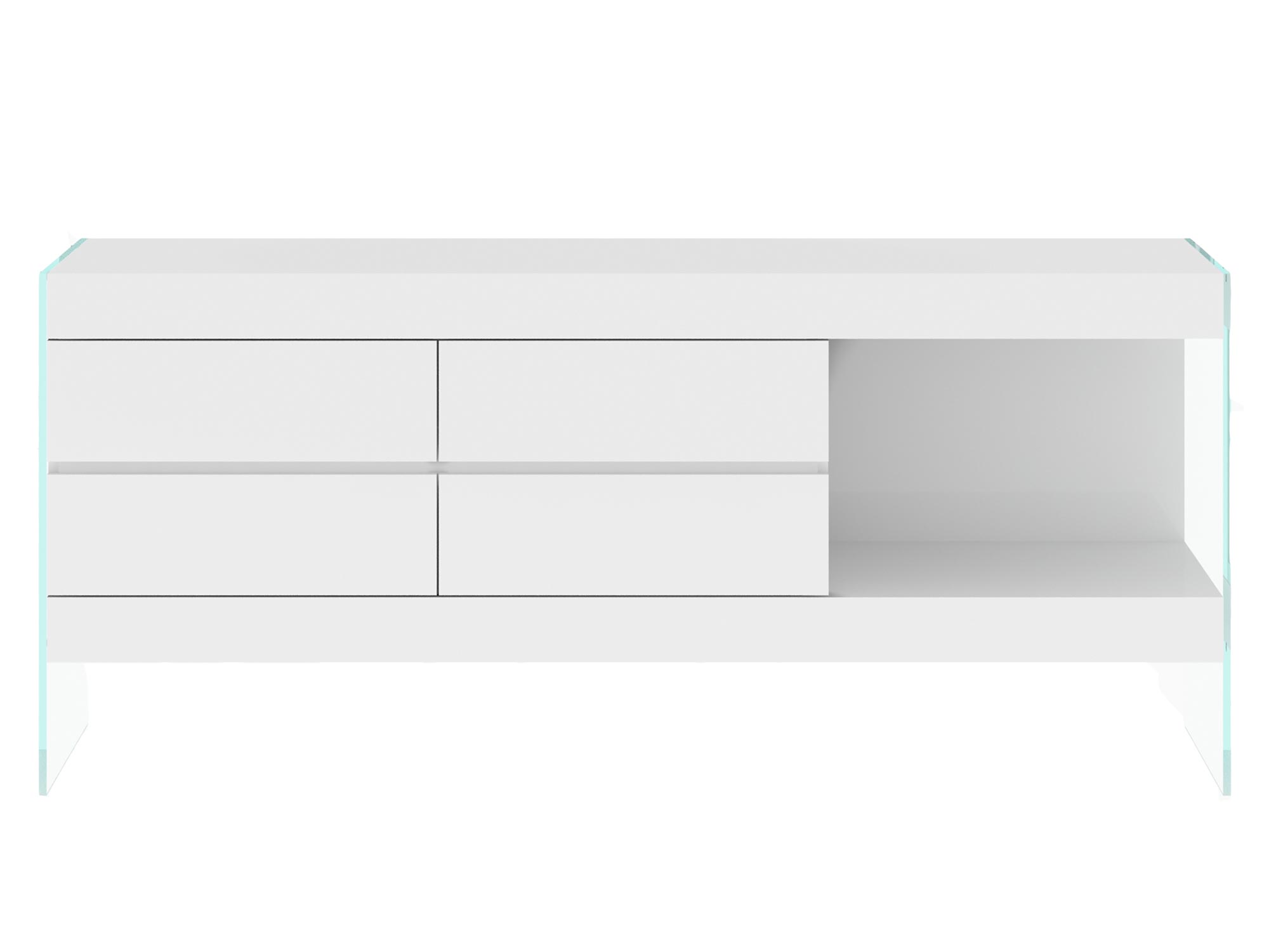 Nowoczesna komoda na szklanych bokach Nowoczesna komoda na szklanych bokach