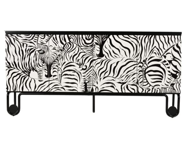 Komoda w biało-czarny wzór zebry w stylu nowoczesnym