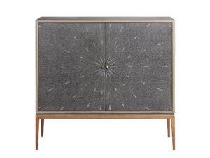 Szara Komoda Ekoskóra Rekina Złote Akcenty – Eleganza