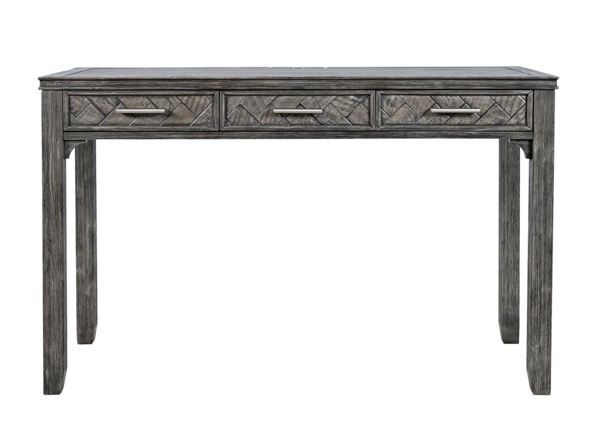 Ciemnoszare Biurko Klasyczne z USB – Avola